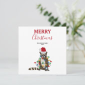 Grappig kerstfeest met kerstvakantie met kerstvaka feestdagenkaart (Staand voorkant)