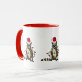 Grappig kerstfeest met kerstvakantie met kerstvaka mok (Voorkant links)