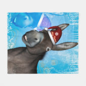 Grappig kerstfeest met pet op kerst fleece deken (Voorkant (Horizontaal))