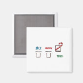 Grappig kerstfeest Nice Naughty I Tried Holiday Xm Magneet (Voorkant / Achterkant)