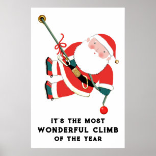Grappig kerstfeest op rockklimmen poster