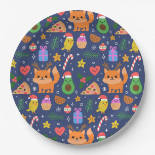 Grappig kerstfeest papieren bordje