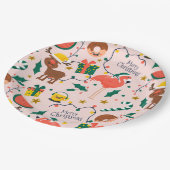 Grappig kerstfeest papieren bordje (Gekanteld)