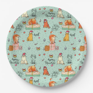 Grappig kerstfeest papieren bordje