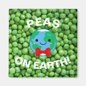 Grappig kerstfeest "Peas on Earth" Punny Cute Magn Magneet (Voorkant)