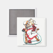 Grappig kerstfeest Porcupine Knitting Stocking Magneet (Voorkant / Achterkant)