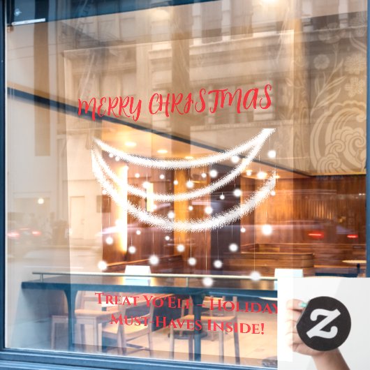 Grappig Kerstfeest Raamsticker (Cafe Raam)
