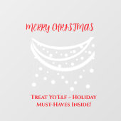 Grappig Kerstfeest Raamsticker (Vel)