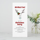 Grappig Kerstfeest Rendier uitnodiging (Staand voorkant)