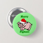 Grappig kerstfeest ronde button 5,7 cm (Voorkant /achterkant)