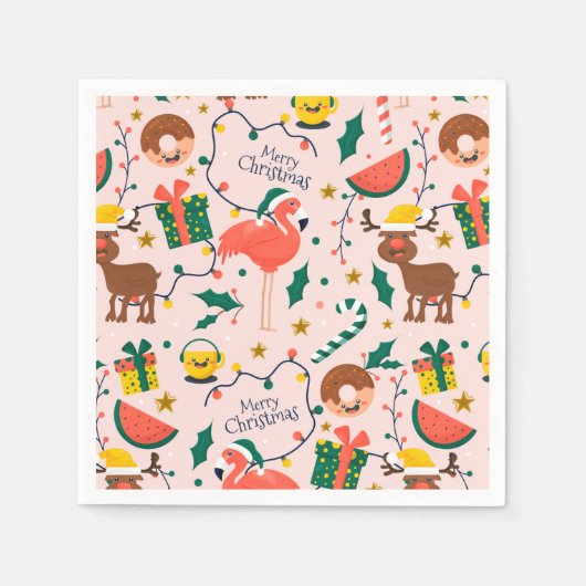 Grappig kerstfeest servet (Voorkant)