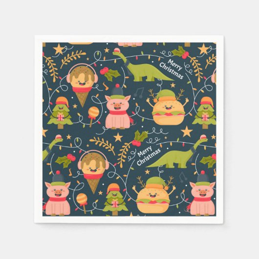 Grappig kerstfeest servet (Voorkant)