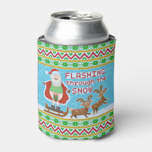 Grappig kerstfeest   Sinterklaas die door de sneeu Blikjeskoeler