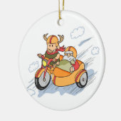 Grappig kerstfeest, sinterkletssnuifje geüpgraded keramisch ornament (Links)