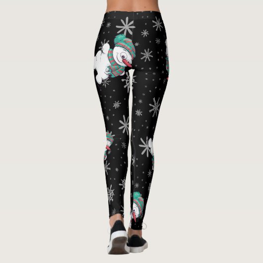Grappig kerstfeest Snowman Pattern-Leggings. Leggings (Achterkant)
