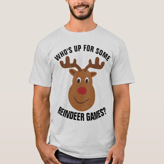 Grappig kerstfeest T-Shirts REINDEER GAMES (Voorkant)