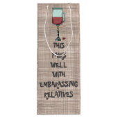 Grappig kerstfeest Thanksgiving Wijnzak Tas Wijn Cadeautas (Achterkant)