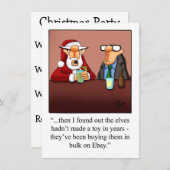 Grappig kerstfeest uitnodigingen (Voorkant / Achterkant)