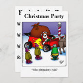 Grappig kerstfeest uitnodigingen (Voorkant / Achterkant)