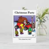 Grappig kerstfeest uitnodigingen (Staand voorkant)