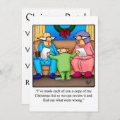 Grappig kerstfeest uitnodigingen (Voorkant / Achterkant)