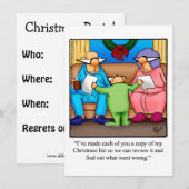 Grappig kerstfeest uitnodigingen (Voorkant / Achterkant)