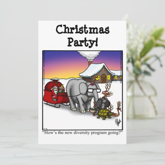 Grappig kerstfeest uitnodigingen (Staand voorkant)