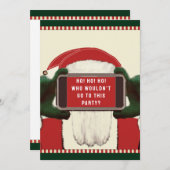 Grappig kerstfeest uitnodigingen (Voorkant / Achterkant)