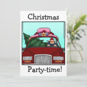 Grappig kerstfeest uitnodigingen (Staand voorkant)