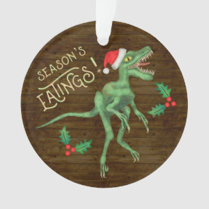 Grappig kerstfeest Velociraptor Dinosaur Eatings Ornament