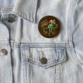 Grappig kerstfeest Velociraptor Dinosaur Eatings Ronde Button 5,7 Cm (In situ)
