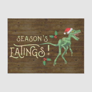 Grappig kerstfeest Velociraptor Dinosaur Eatings Tissuepapier