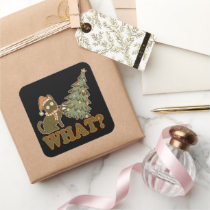 Grappig kerstfeest vierkante sticker