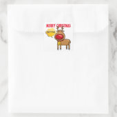 Grappig kerstfeest vierkante sticker (Tas)