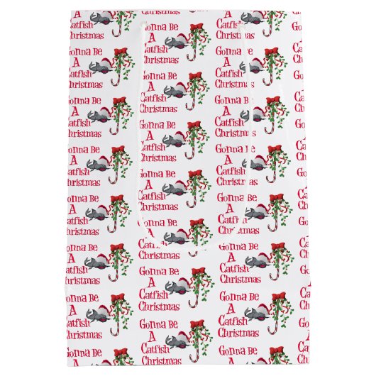 Grappig kerstfeest Vissen ♫ ♥ kerstmis Medium Cadeauzakje (Achterkant)