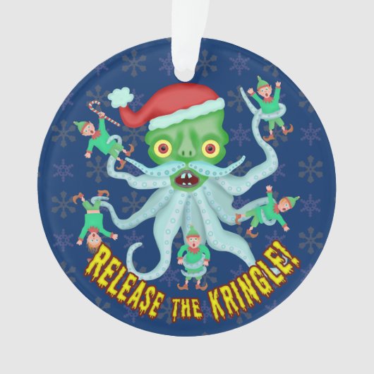 Grappig kerstfeest, vrijlating van de Kringle Sant Ornament (voorkant)