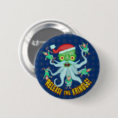 Grappig kerstfeest, vrijlating van de Kringle Sant Ronde Button 5,7 Cm (Voorkant /achterkant)