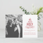 Grappig kerstfeest Zwangerschap Aankondiging Ho Ho (Staand voorkant)