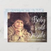 Grappig kerstfoto-Baby. Het is buiten Covid Briefkaart (Voorkant / Achterkant)