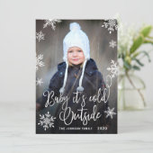 Grappig kerstfotograaf Baby. Feestdagenkaart (Staand voorkant)