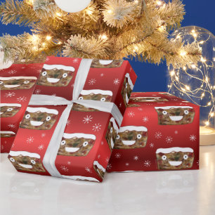Grappig kerstgebak Pattern Red Cadeaupapier