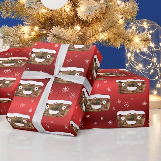 Grappig kerstgebak Pattern Red Cadeaupapier (Feestdagen)