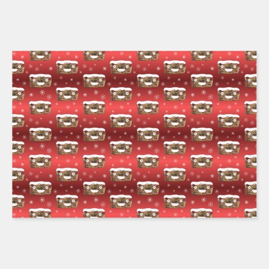 Grappig kerstgebak Pattern Red Inpakpapier Vel (Voorkant)