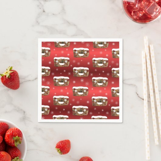 Grappig kerstgebak Pattern Red Servet (Insitu)