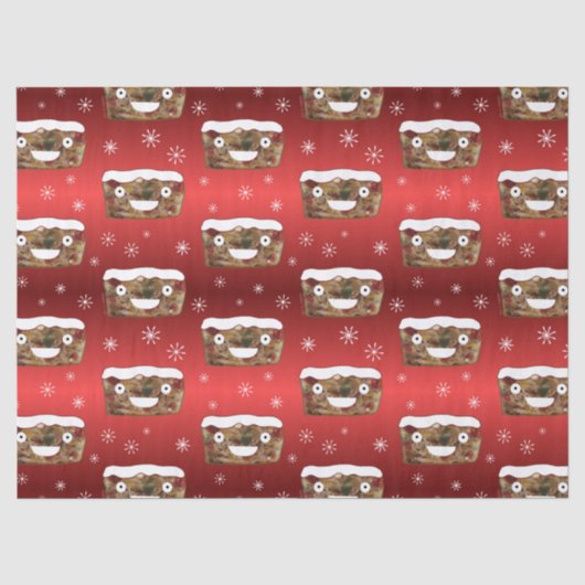 Grappig kerstgebak Pattern Red Tissuepapier (Voorkant)