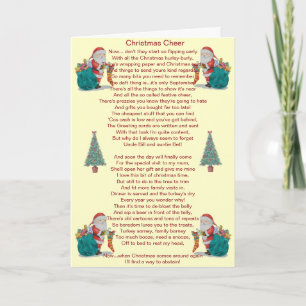 Grappig kerstgedicht Kerstman en kerstboomkaart Feestdagen Kaart
