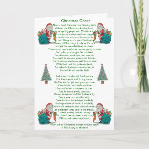 Grappig kerstgedicht Kerstman en kerstboomkaart Feestdagen Kaart