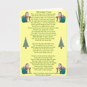 Grappig kerstgedicht Kerstman en kerstboomkaart Feestdagen Kaart