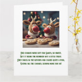 Grappig kerstgedicht Schattige kerstrendier Kaart (Gele Bloem)