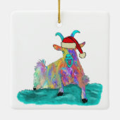 Grappig kerstgeit Colorful geschreeuw Keramisch Ornament (Achterkant)